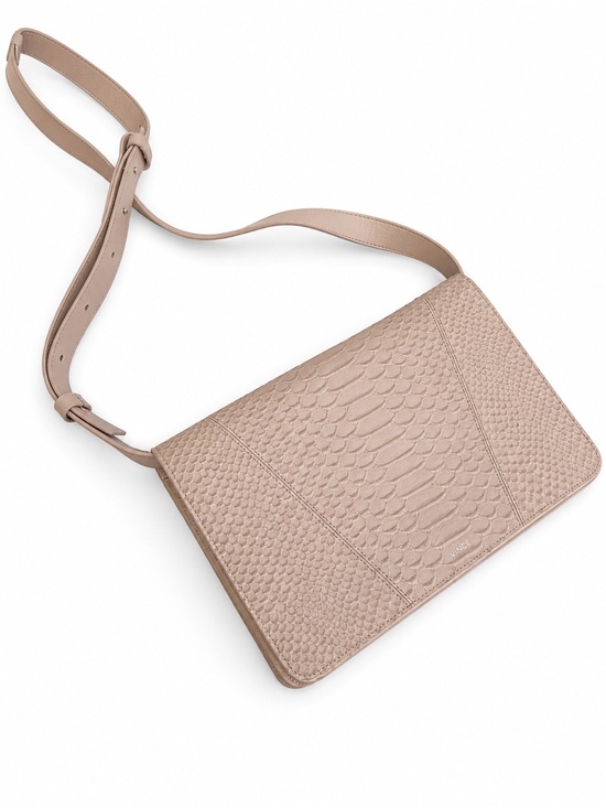 Vince Handbags - Vince Mod V Python Embossed Leather Crossbody Bag Tan Beige Envelope Clutch